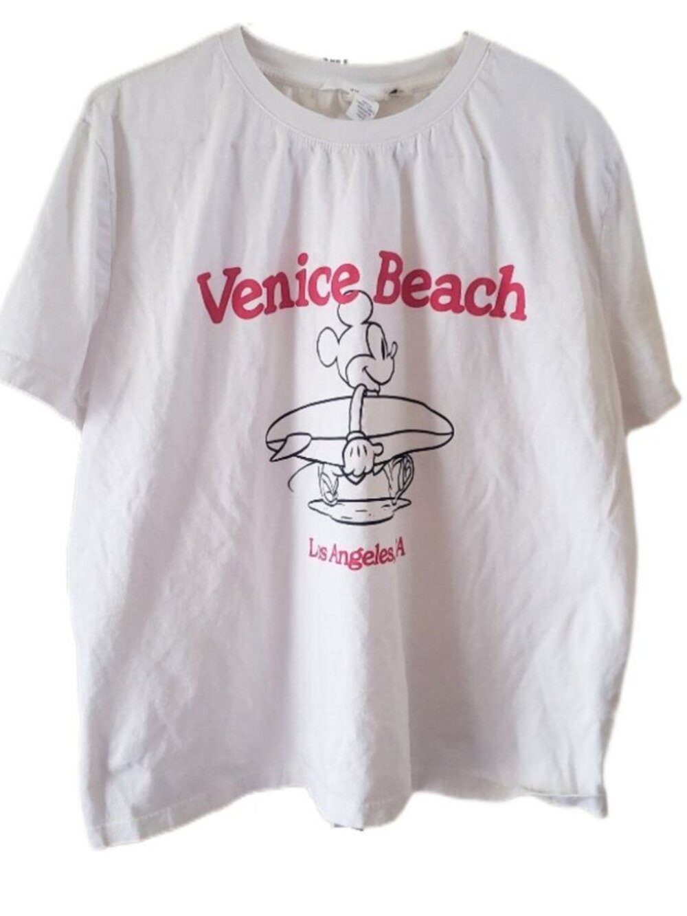 H&M Disney 'Venice Beach Los Angeles, CA' Mickey Surfing Short Sleeve T-Shirt - Picture 1 of 4